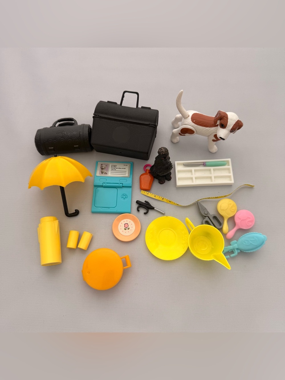 Vintage Barbie Accessories Mixed Lot Umbrella Combs Bags PET